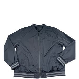 No Boundaries Gray Minimalist Nylon Classic Bomber Jacket Men's Size XL 46-48